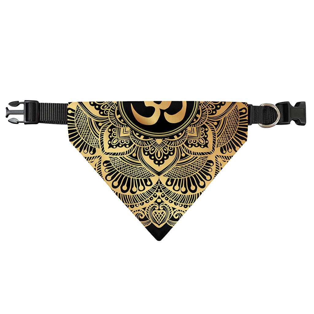 Gold Om Mandala Print Over The Collar Dog Bandana