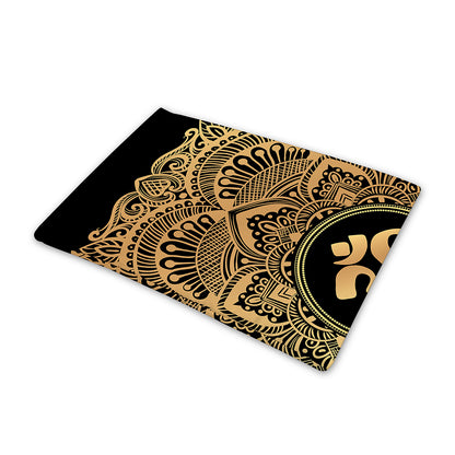 Gold Om Mandala Print Pet Cooling Mat Cover
