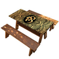 Gold Om Mandala Print Picnic Table Cover