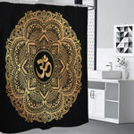 Gold Om Mandala Print Premium Shower Curtain