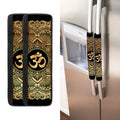 Gold Om Mandala Print Refrigerator Handle Covers