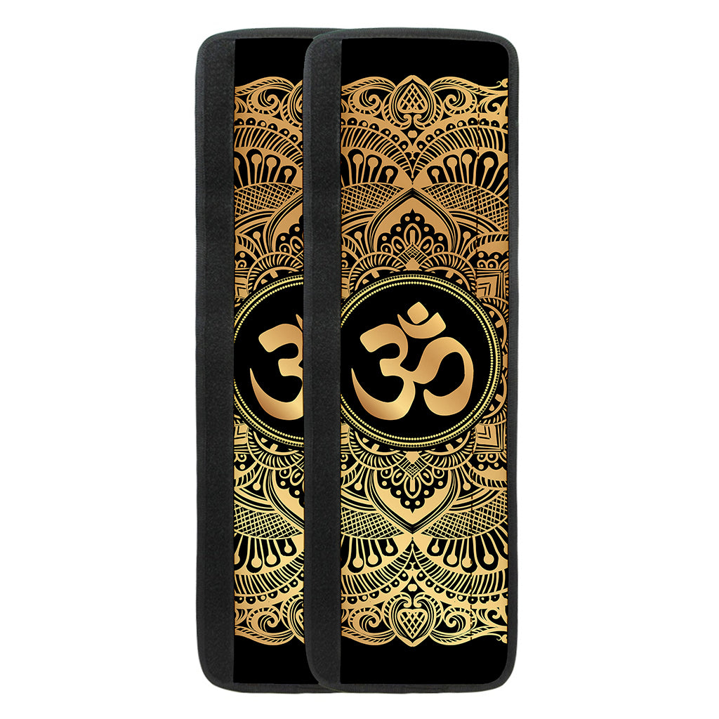 Gold Om Mandala Print Refrigerator Handle Covers