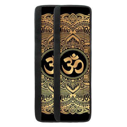 Gold Om Mandala Print Refrigerator Handle Covers