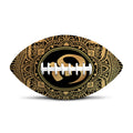 Gold Om Mandala Print Rugby Ball
