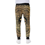 Gold Om Mandala Print Scuba Joggers