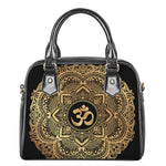 Gold Om Mandala Print Shoulder Handbag