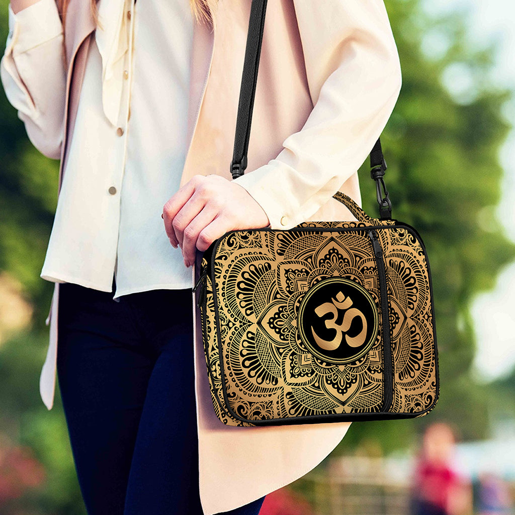 Gold Om Mandala Print Shoulder Strap Bible Bag