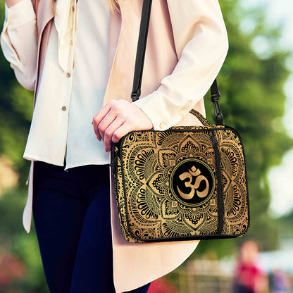 Gold Om Mandala Print Shoulder Strap Bible Bag