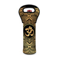 Gold Om Mandala Print Single Neoprene Wine Tote