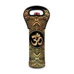 Gold Om Mandala Print Single Neoprene Wine Tote