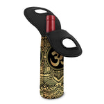 Gold Om Mandala Print Single Neoprene Wine Tote