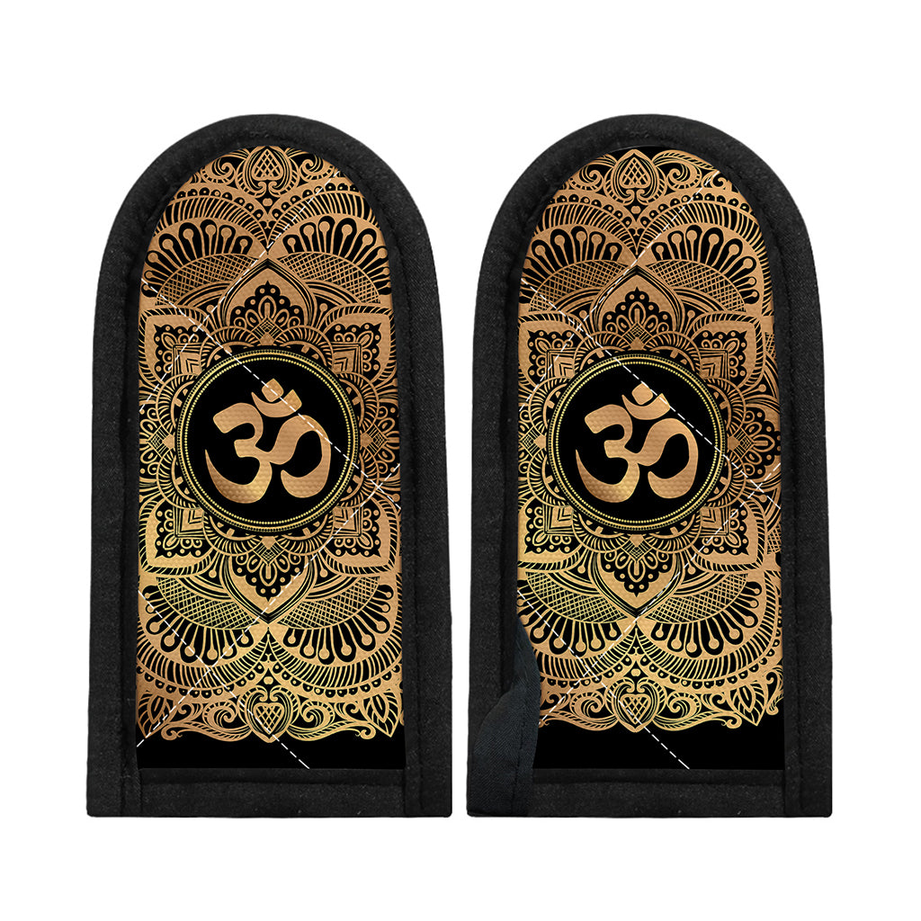 Gold Om Mandala Print Skillet Handle Cover