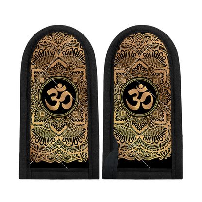 Gold Om Mandala Print Skillet Handle Cover