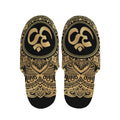 Gold Om Mandala Print Slippers