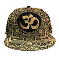 Gold Om Mandala Print Snapback Cap