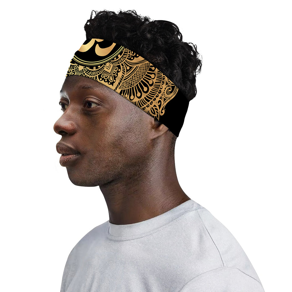 Gold Om Mandala Print Sports Headband