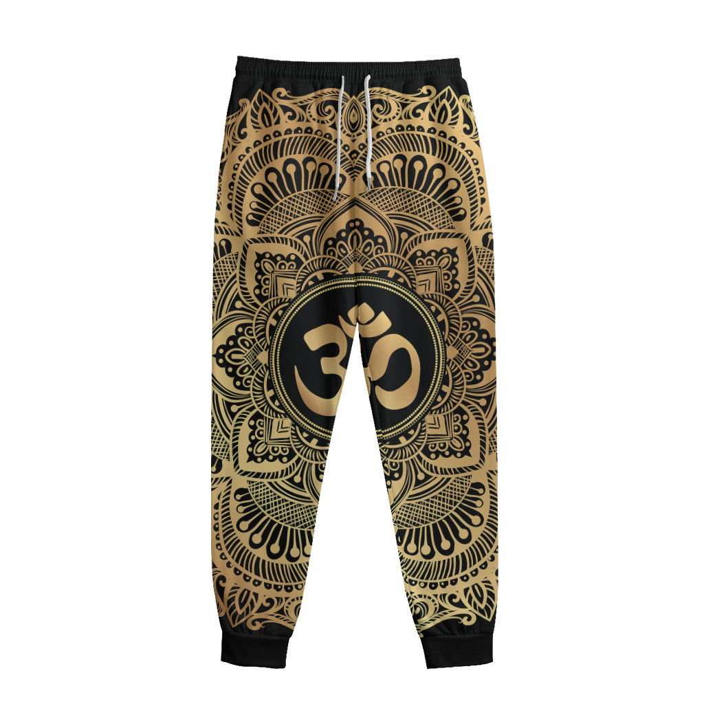 Gold Om Mandala Print Sweatpants