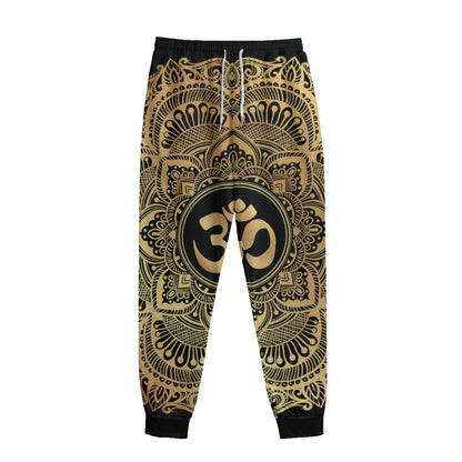 Gold Om Mandala Print Sweatpants