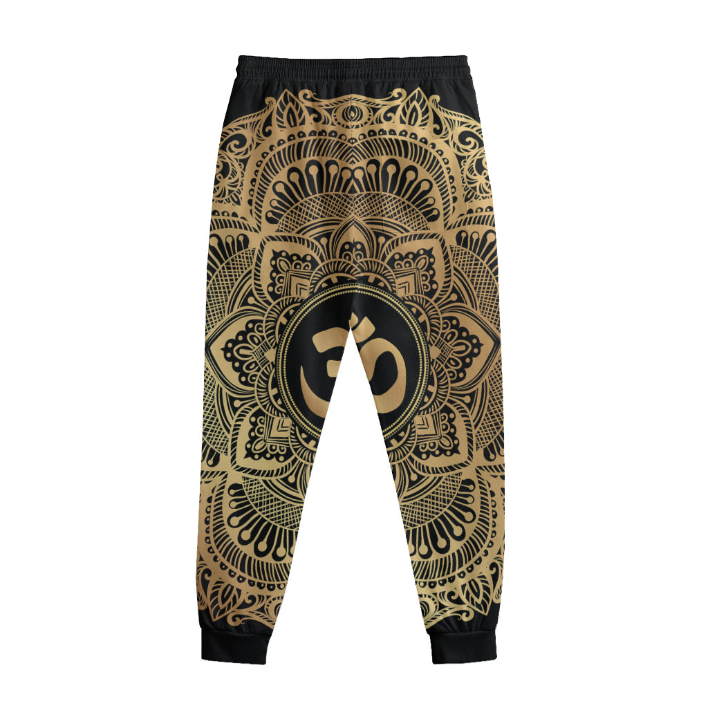 Gold Om Mandala Print Sweatpants