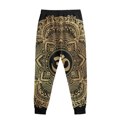 Gold Om Mandala Print Sweatpants