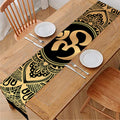 Gold Om Mandala Print Table Runner