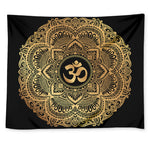 Gold Om Mandala Print Tapestry