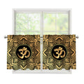 Gold Om Mandala Print Tier Curtains
