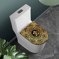 Gold Om Mandala Print Toilet Lid Cover