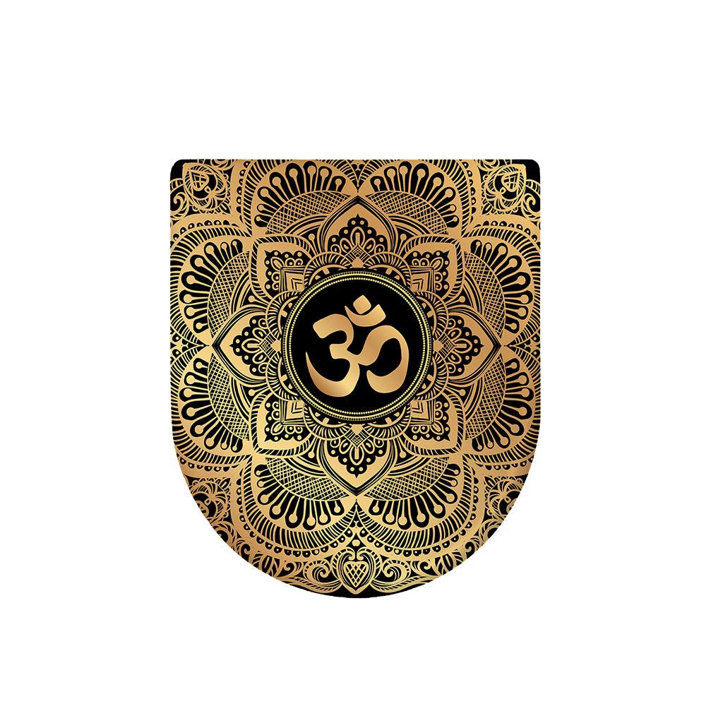 Gold Om Mandala Print Toilet Lid Cover