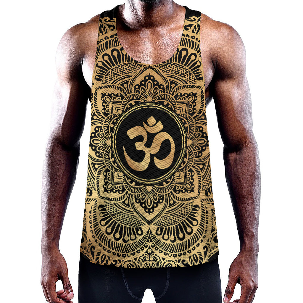 Gold Om Mandala Print Training Tank Top