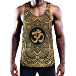 Gold Om Mandala Print Training Tank Top