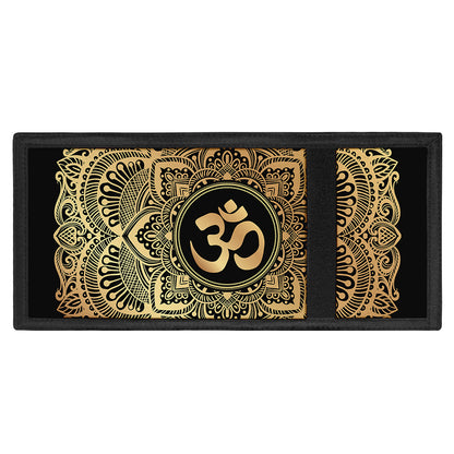 Gold Om Mandala Print Trifold Wallet