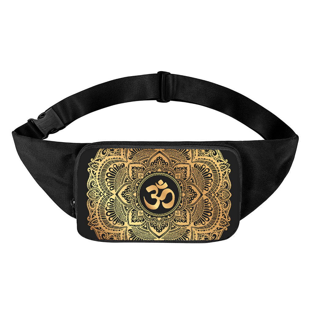 Gold Om Mandala Print Waist Bag