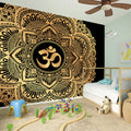 Gold Om Mandala Print Wall Sticker