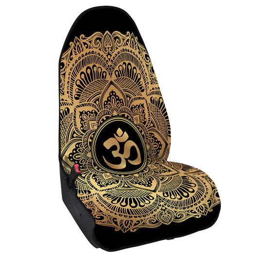 Gold Om Mandala Print Waterproof Car Seat Cover