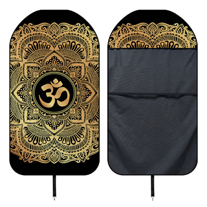 Gold Om Mandala Print Waterproof Car Seat Cover