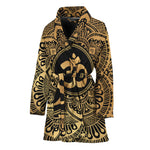 Gold Om Mandala Print Women's Bathrobe