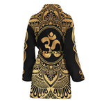 Gold Om Mandala Print Women's Bathrobe