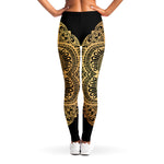 Gold Om Mandala Print Women's Leggings