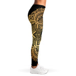 Gold Om Mandala Print Women's Leggings