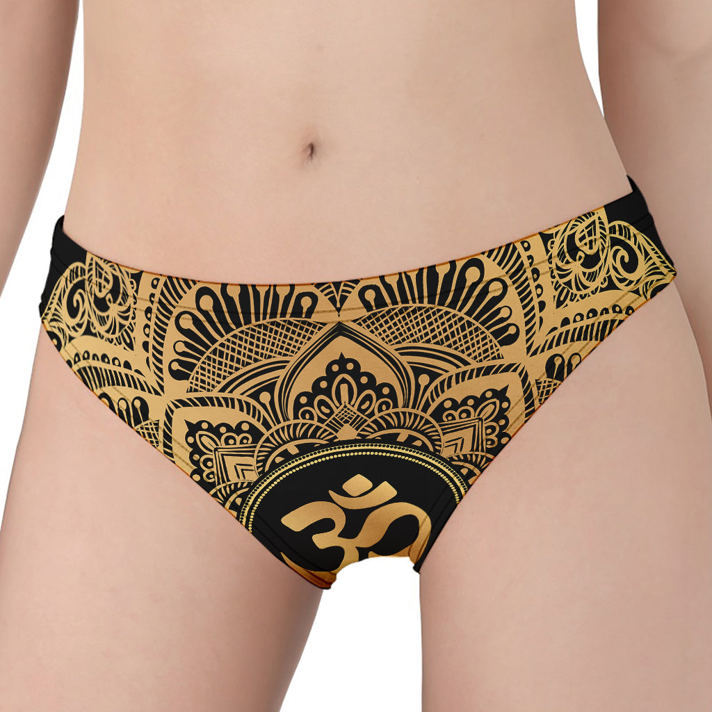 Gold Om Mandala Print Women's Panties