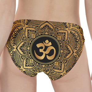 Gold Om Mandala Print Women's Panties