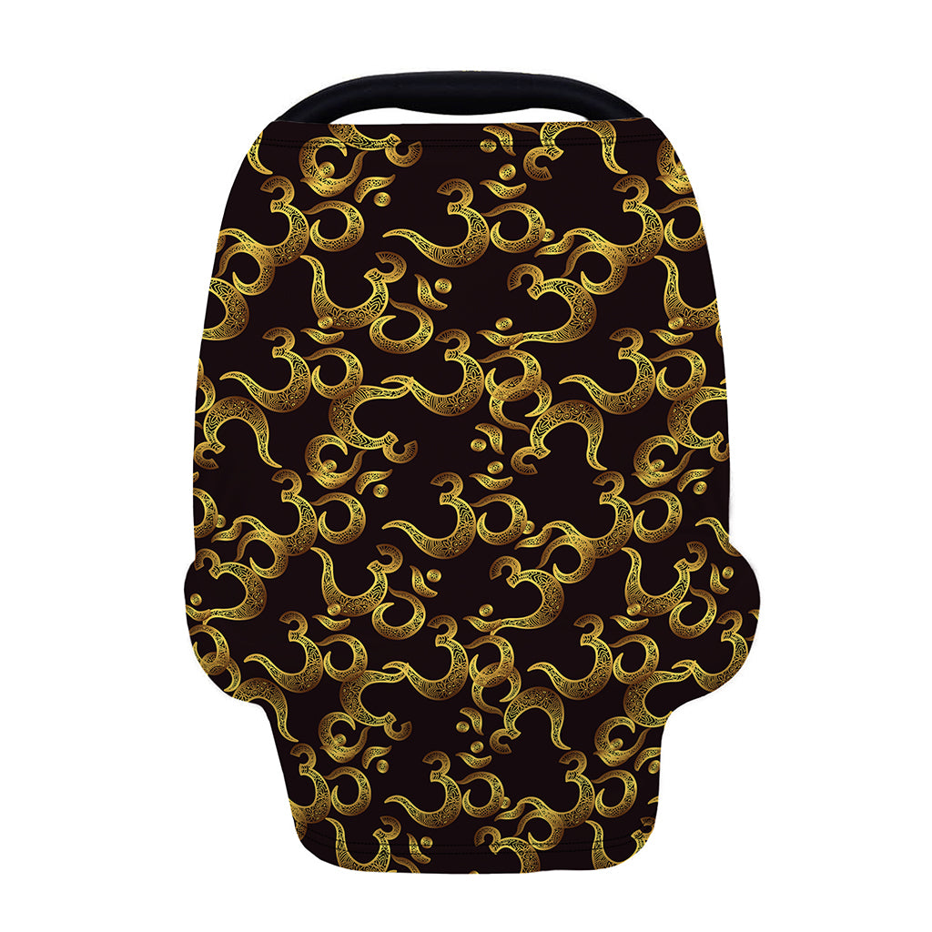 Gold Om Symbol Pattern Print Baby Seat Cover