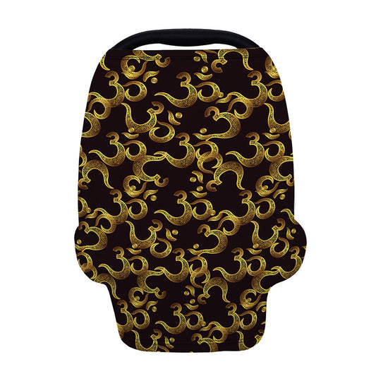Gold Om Symbol Pattern Print Baby Seat Cover