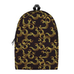 Gold Om Symbol Pattern Print Backpack