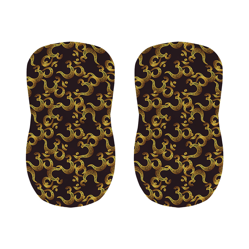 Gold Om Symbol Pattern Print Bar Stool Covers