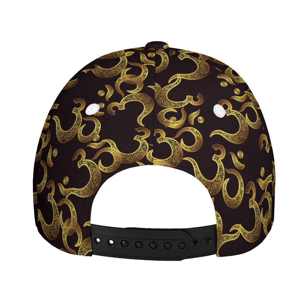 Gold Om Symbol Pattern Print Baseball Cap