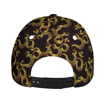 Gold Om Symbol Pattern Print Baseball Cap