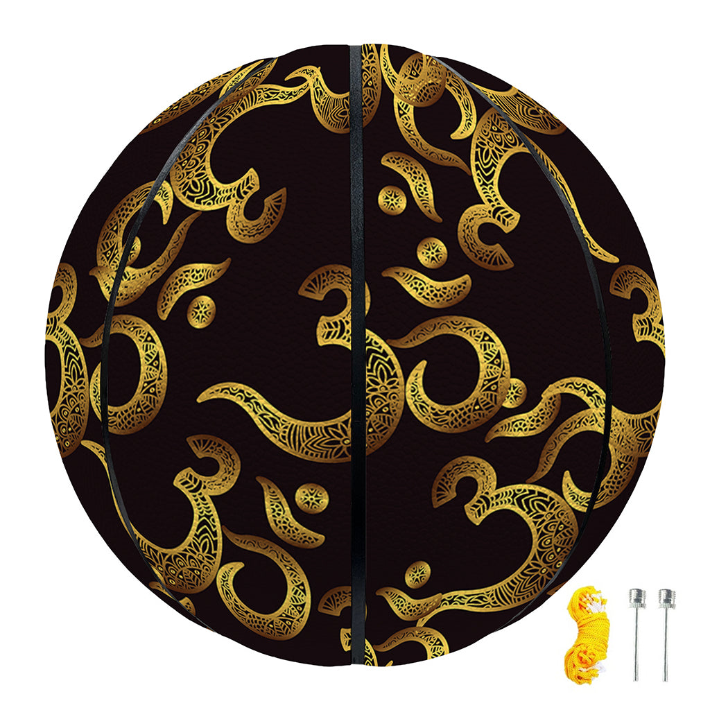 Gold Om Symbol Pattern Print Basketball