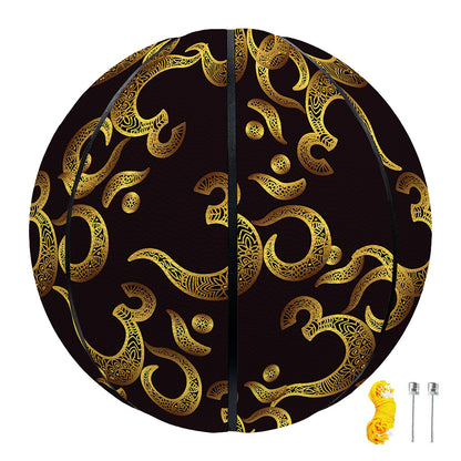 Gold Om Symbol Pattern Print Basketball